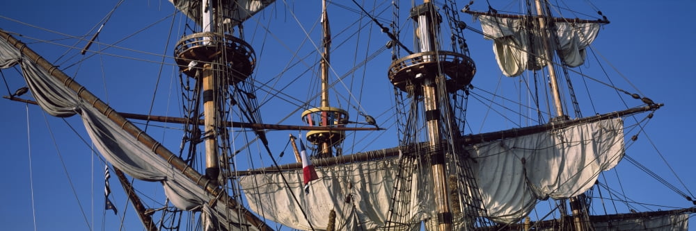 Rigging of a tall ship Finistere Brittany France Canvas Art - Panoramic Images (27 x 9)