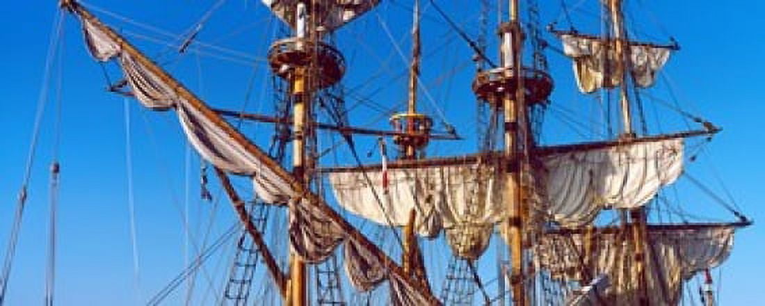 Rigging of a tall ship Finistere Brittany France Canvas Art - Panoramic Images (30 x 12)
