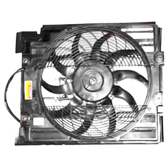 Right A/C Condenser Fan Assembly - Compatible with 2001 - 2003 BMW 525i 2.5L 6-Cylinder 2002