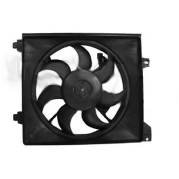 Right A/C Condenser Fan Assembly - Compatible with 2006 - 2011 Hyundai Accent 1.6L 4-Cylinder 2007 2008 2009 2010