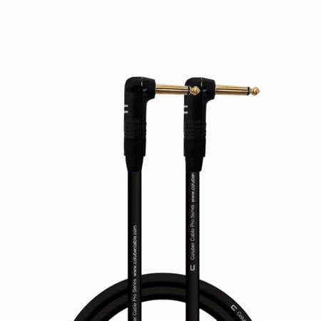 Right Angle 1/4" TS to Right Angle 1/4" TS - 5 Feet - Black - Pro 3-Pin Microphone Connector for Powered Speakers, Audio Interface or Mixer for Live Performance & Recording 5 Feet Black