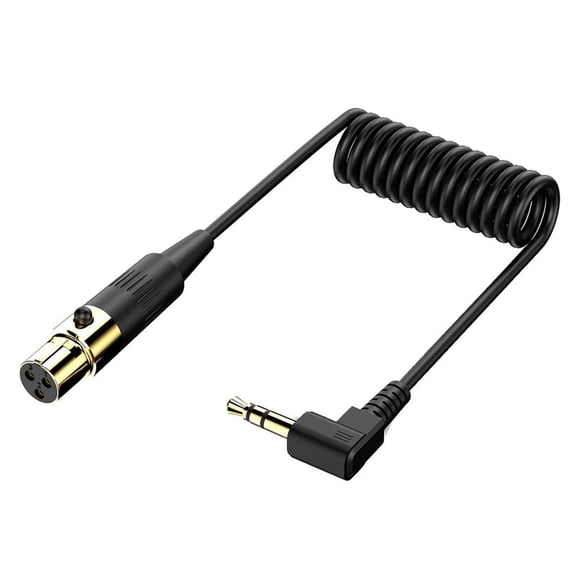 Right Angle 3.5mm to XLR Aux Cable 90 Degree Angle 3.5mm to XLR 90 Microphone Cable for Laptop Microphone Amplifier 3pin