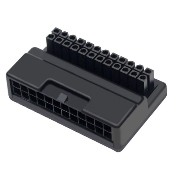 Right Angle ATX24Pin Adapter ATX24Pin Female to Male 90Degree Power Connector for Desktop Motherboards Installation