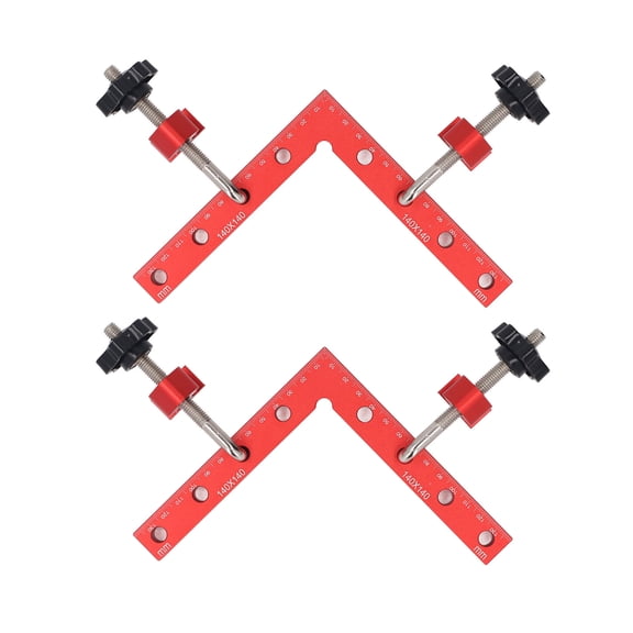 Right Angle Cabinet Clamp 90 Degree Locating Square Woodworking L Shaped Fixture for Furniture Making Positioning Corner Clamps 5.5x5.5 inches / 140x140 mm Heavy Duty Aluminum Alloy Joint Tool 2 Pack