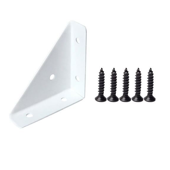 Right Angle Clamp Multifunctional L Shape Bracket Heavy Duty Reinforcement Connector for Furniture Hardware Installation and Fixing 3Inch White
