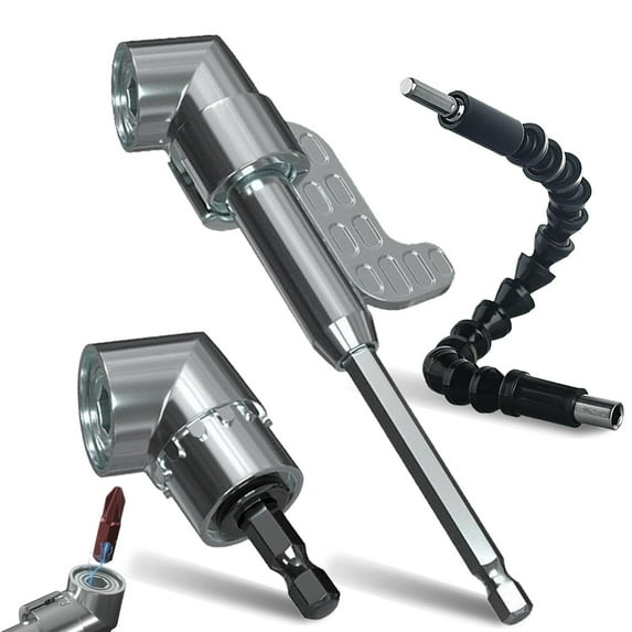 Right Angle Drill Adapter 105° - 1/4 Inch Hex Shank Extension Bit for Power Screwdrivers & Drills