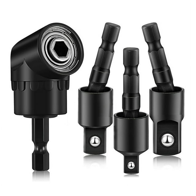 Right Angle Drill Adaptor,4In1 Impact Drill Bit Extension,360