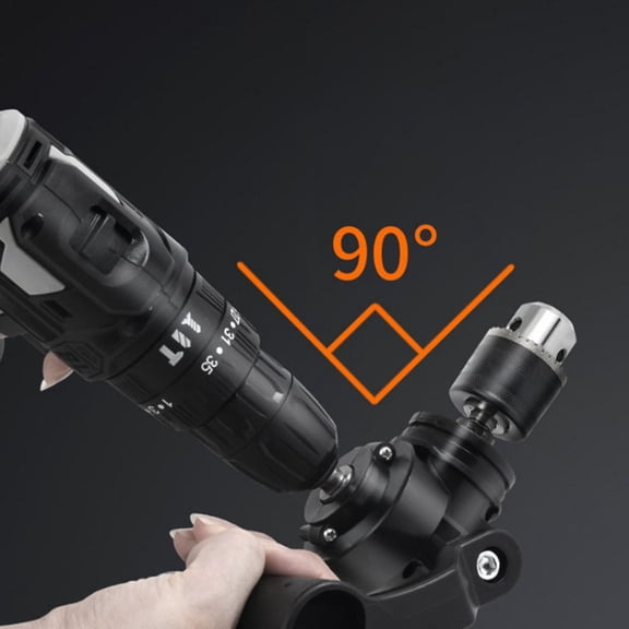 Right Angle Drill Attachment Adapter Model B, Fits Most Standard Drills, Metal and Plastic