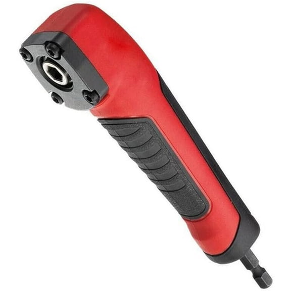 Right Angle Drill Attachment Electric Repair 90 Corner Device, ABS Handle Socket Adapter Shockwave Duty Right Angle Attachment (Red,black)