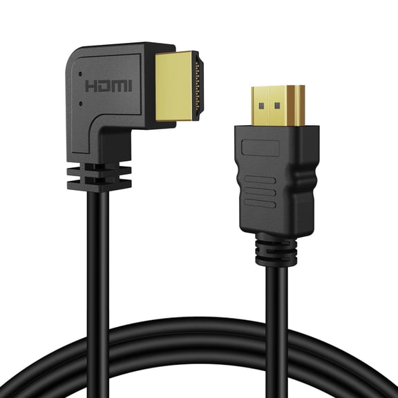 Right Angle HDMI Cable (15FT) - High Speed HDMI 2.0 Cord Supports UHD 4K 60hz 2K 2160p Full HD 1080p Quad HD 1440p 3D ARC/eARC Ethernet For Xbox One X / S PS4 Pro / Slim & Apple TV 4K, Nintendo Switch