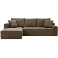 thumbnail image 1 of Right Angle Modern Compressed Furniture Sectional Sofa Compression Funiture Living Room Fabric Sofa Set, Brown, 1 of 11