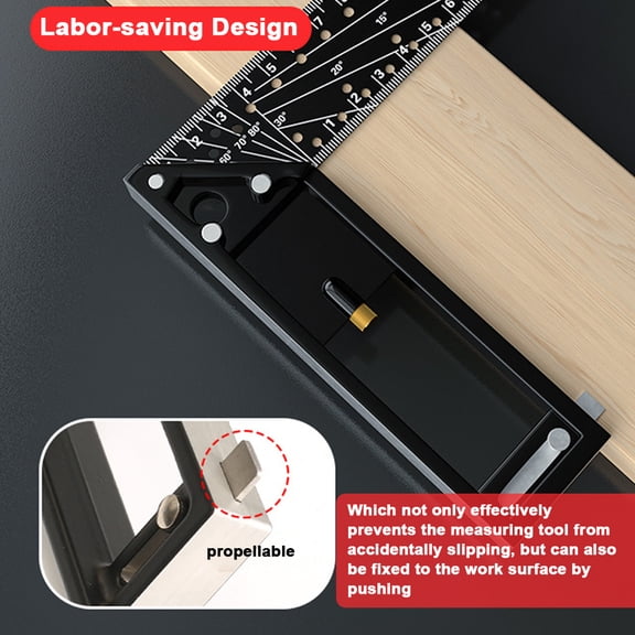 Right Angle Ruler,90 Carbon Steel Handle Precise Scale Lines And Alloy Carbon Steel Lines Alloy Handle Precise Steel Lines And Wotao Scriber