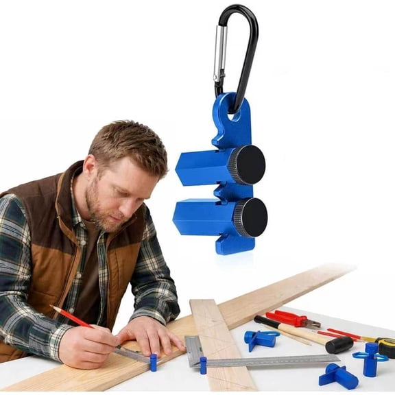 Right Angle Ruler Clamp, 90 Degree Aluminum Alloy Woodworking Square, Carpenter Framing Tool for Cabinet, Box & Picture Frame(RL Blue 1 PC)