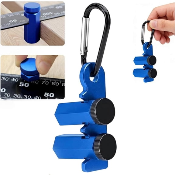 Right-Angle Ruler Clamp, Tall Stair Gauges with Holder Hook, Hexagonal Stable Lock with Holder & Hook for Framing Square Support & Circular Saw, Precision Woodworking Layout Tool for Speed Square