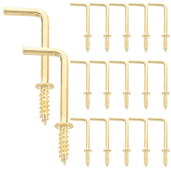 50 Pcs Small Right Angle Self-Tapping Screw Hooks for Picture Frames, Iron Hardware Fasteners Multipurpose Use