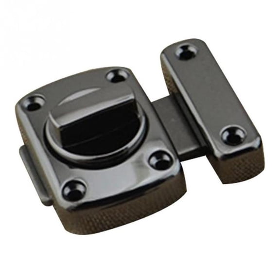 Right Angle Sliding Hook Latch Lock with Zinc Alloy Build for Secure Locking of Toilet Doors and (Black)