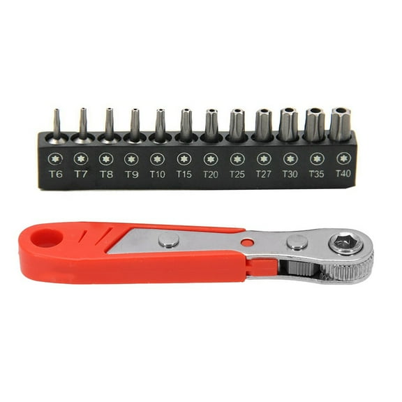 Right Angle Torx Bit Set Ratchet Magnetic Screwdriver Mini Wrench with Bits Kit