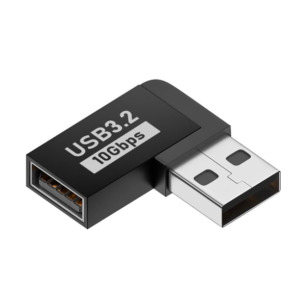 Right Angle USB Adapter|USB 3.0 USB A Male To Female Adapter|10Gbps Data Transfer, USB Connector Ada