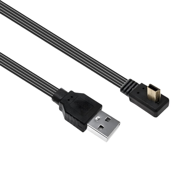 Right Angle USB to Mini USB Right Angle Data Cable Flexible Silicone Cord Perfect for Smartphones Tablets Laptop