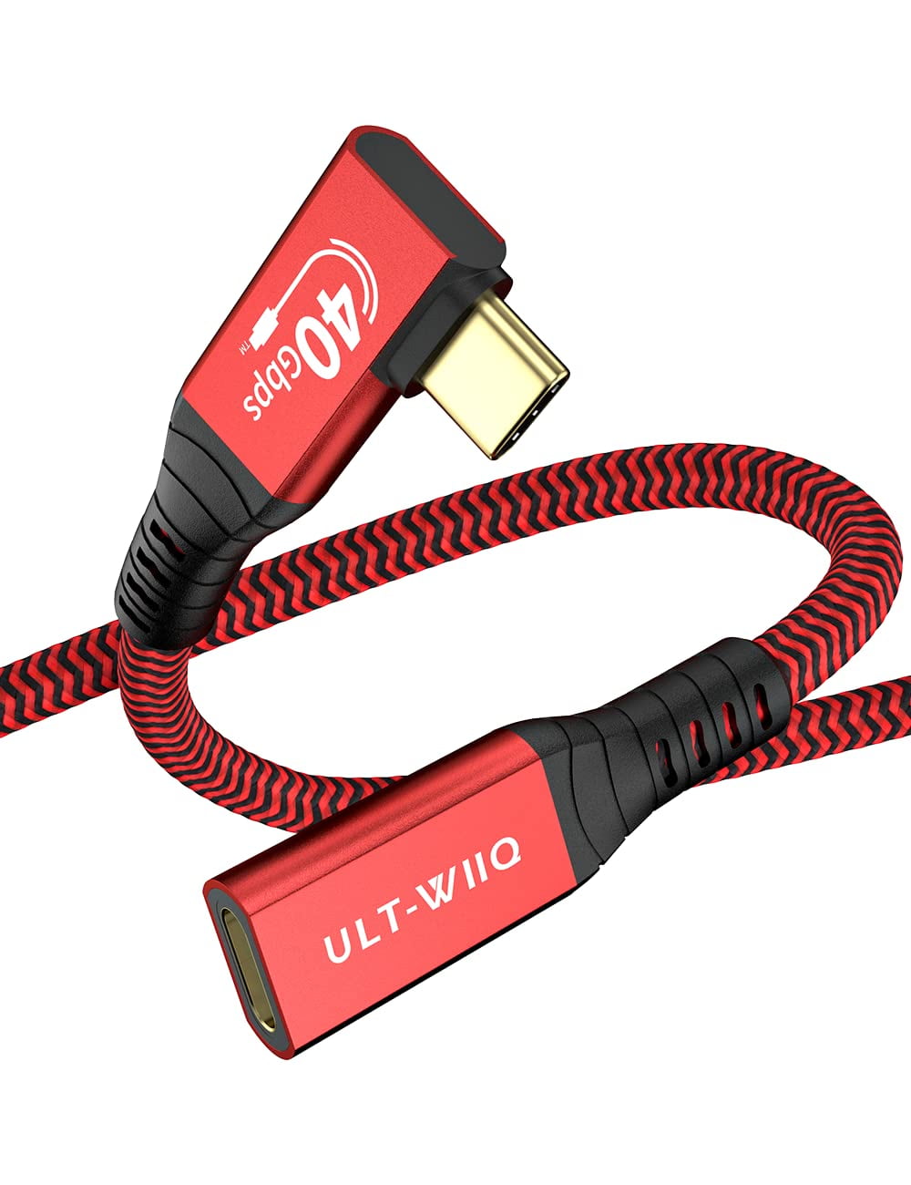 Right Angle USB4 Extension Cable, 40Gbps & 100W 90 Degree Goldplated