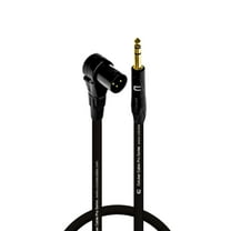 Right Angle XLR Male to 1/4" TRS Male - 0.5 Feet - Black - Pro 3-Pin Microphone Connector for Powered Speakers, Audio Interface or Mixer for Live Performance & Recording