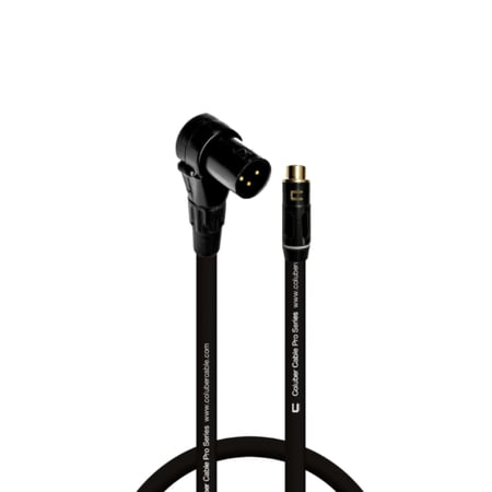 Right Angle XLR Male to RCA Female - 0.5 Feet - Black - Pro 3-Pin Microphone Connector for Powered Speakers, Audio Interface or Mixer for Live Performance & Recording 0.5 Feet Black