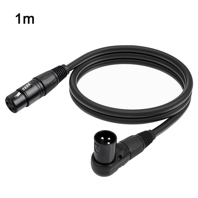 Right Angle Xlr Male To Female 3Pin Mic Cord Mixer Microphone Speaker