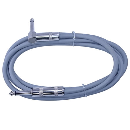 Right Angle to Straight 1/4 Instrument Cable 6 ft long - GRAY