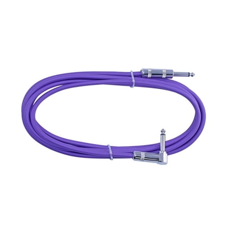 Right Angle to Straight 1/4 Instrument Cable 6 ft long - PURPLE