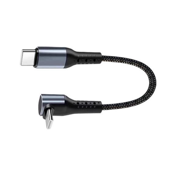 Right Angled Fast Charging Cord USB To Type C/Type C To Type C 66W Power Delivery 25cm Braided Cable for Power Case
