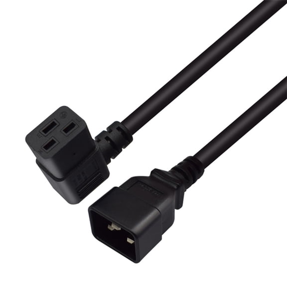 Right Angled IEC320 C19 to C20 Power Cable 16A 250V, 3 Pin PDU UPS Power Cord 14AWG Efficient and Convenient Travel Cord