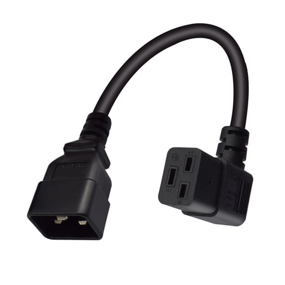 Right Angled IEC320 C19 to C20 Power Cable 16A 250V, 3 Pin PDU UPS Power Cord 14AWG Efficient and Convenient Travel Cord