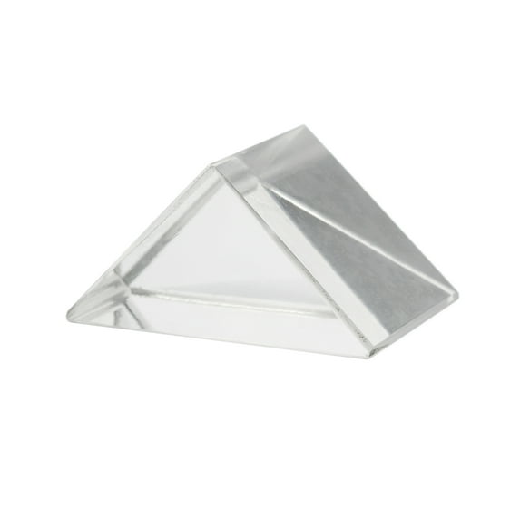 Right Angled Prism, 1.5" (38mm) Size - 90x45x45 Degree Nominal Angles - Triangular - Non-Optically Worked Glass - Physics, Light Refraction & Wavelength Experiments, Photography - Eisco Labs
