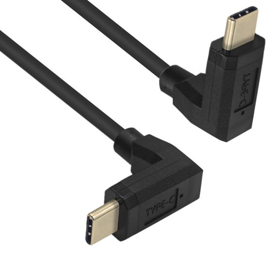 Right Angled Type C Cable Male to Male Fast Charging Cord 10Gbps Data Transfer Speed Power Delivery Cable for Phone
