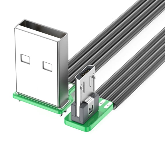 Right Angled USB 2.0 to USB 5Pin Cable Fast Charging Cable 480Mbps Transfer Speed Flexible Silicone Cord for Phone