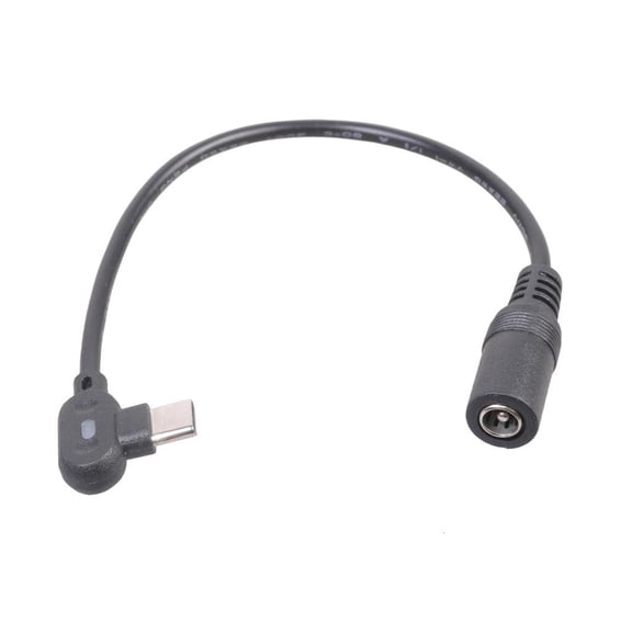 Right Angled USB C To 5.5x2.1mm Power Cord 9V 12V 15V 20V Fixed Voltages Supply For CCTV Cameras Routers LED Displays