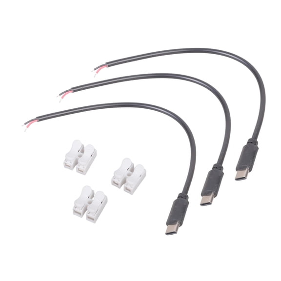 Right Angled USB C to 2 Pin Bare Wire Open End Wire 90 Degree USB Type C Male Plug Pigtail Power Cable 5V/2A Equipment