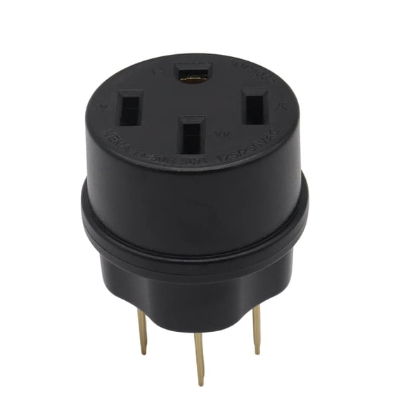 Right Angles 50A 250V NEMA 14-50P Plug for High Power Device Generators Industrial Machinery Electric Car Chargers Dryer