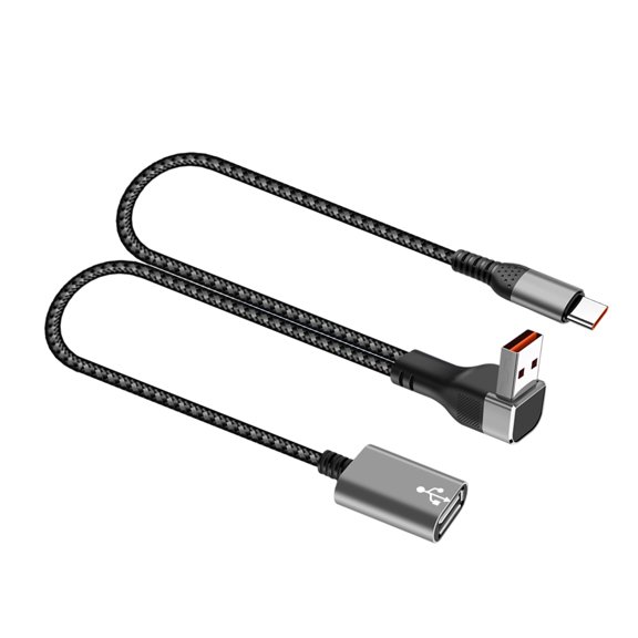 Right Angles USB Splitter Cable Data Syncing and Fast Charging Function for Computer Keyboard U Disk Card Reader