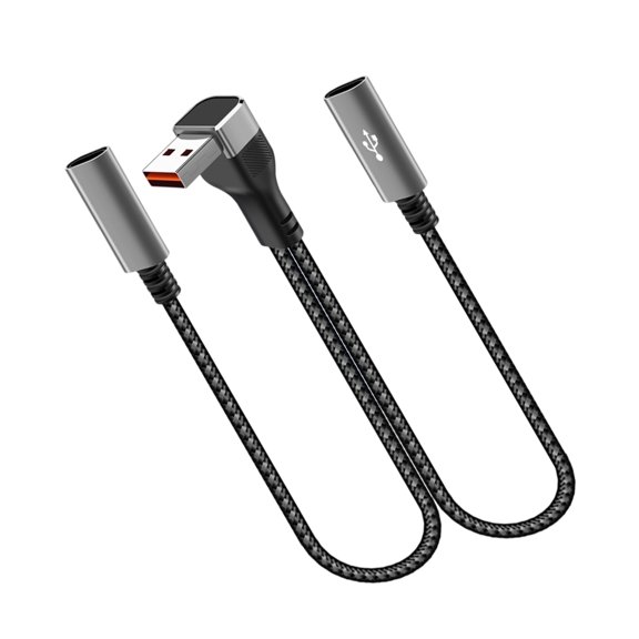 Right Angles USB Splitter Cable Data Syncing and Fast Charging Function for Computer Keyboard U Disk Card Reader