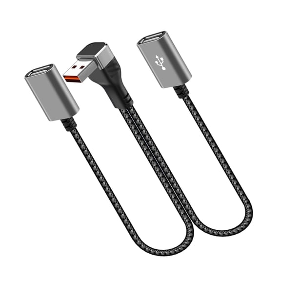 Right Angles USB Splitter Cable Data Syncing and Fast Charging Function for Computer Keyboard U Disk Card Reader