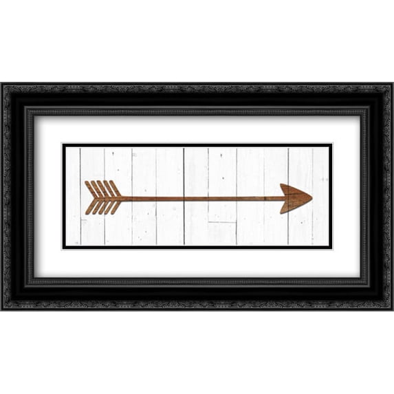 Right Arrow 2x Matted 24x14 Black Ornate Framed Art Print by Perrenoud, Aubree