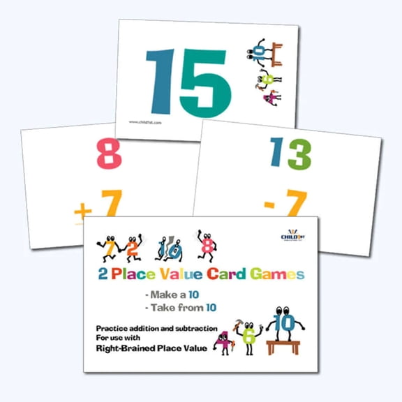 Right-Brained Place Value Add  Subtract 10s Cards