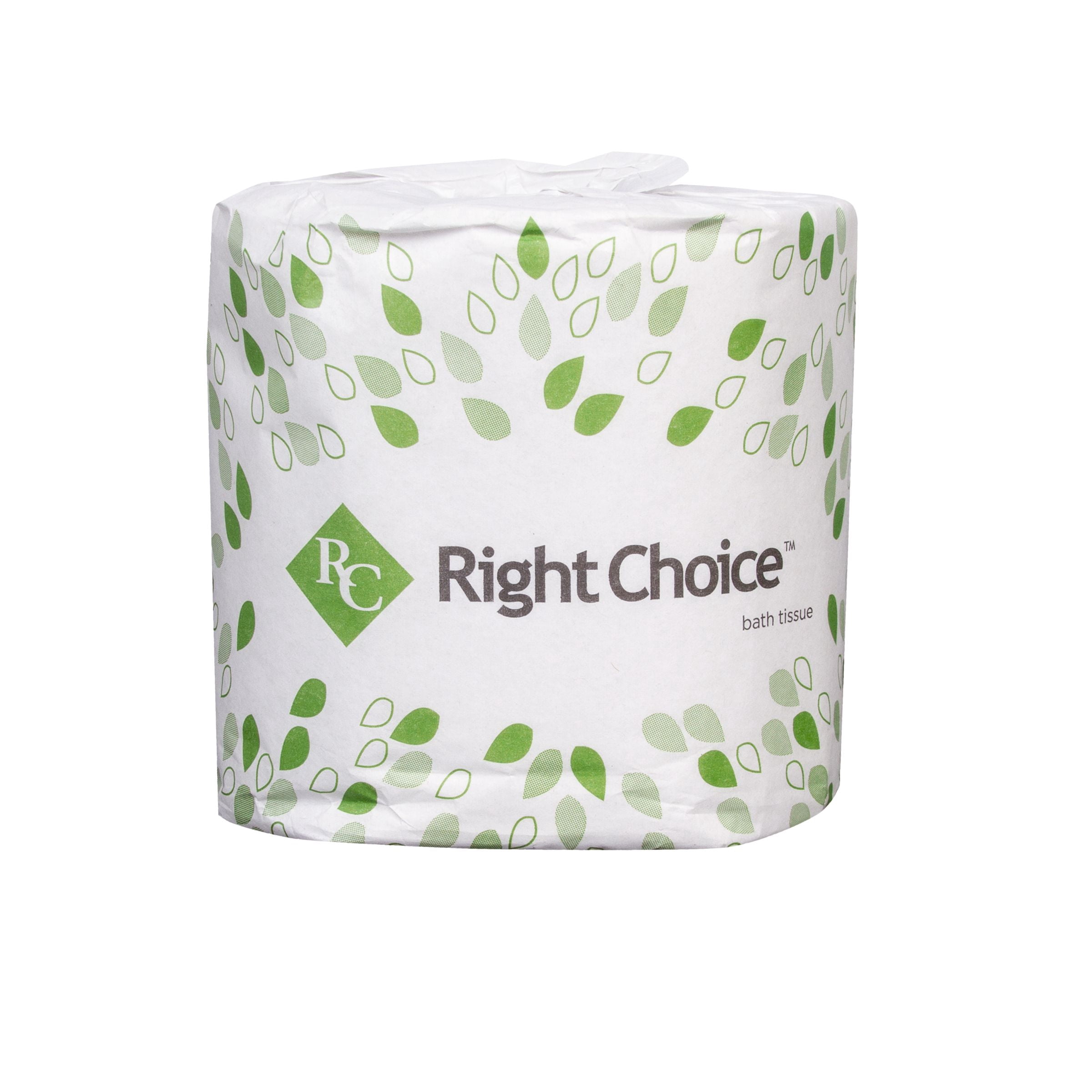 Right Choice White 2 Ply Paper Toilet Tissue, 4.5 x 3.5 inch, 500 sheets per roll -- 96 per case