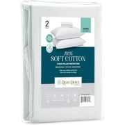 Right Choice Bedding Cotton Pillow Protectors with Zipper - Superior Hypoallergenic Pillow Covers, Zip Up Pillowcase Queen Size 20x30 Set of 2