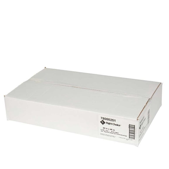 Right Choice Clear 0.9 Mil LDPE 40/45-Gallon Can Liner, 40 x 46 inch -- 100 per case