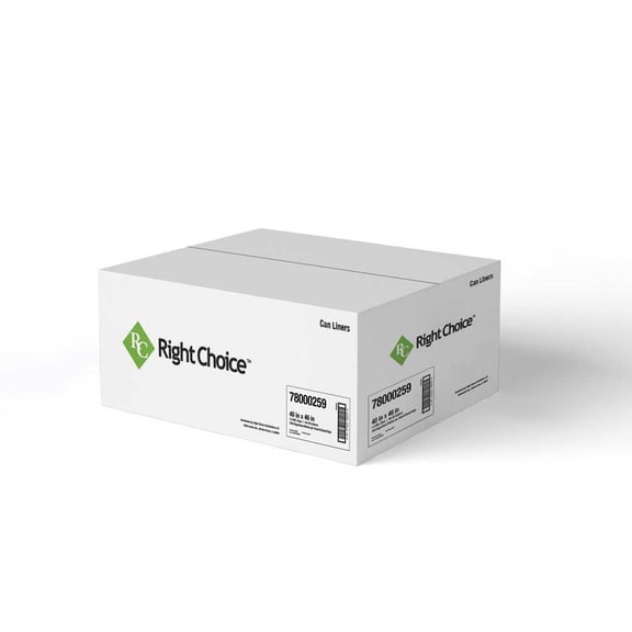 Right Choice Clear 1.5 Mil LLDPE 40/45-Gallon Can Liner, 40 x 46 inch -- 100 per case
