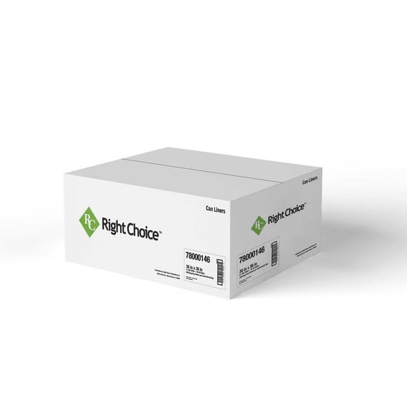 Right Choice White Linear Low Density Polyethylene Can Liner, 20/30 Gallon Capacity -- 200 per case