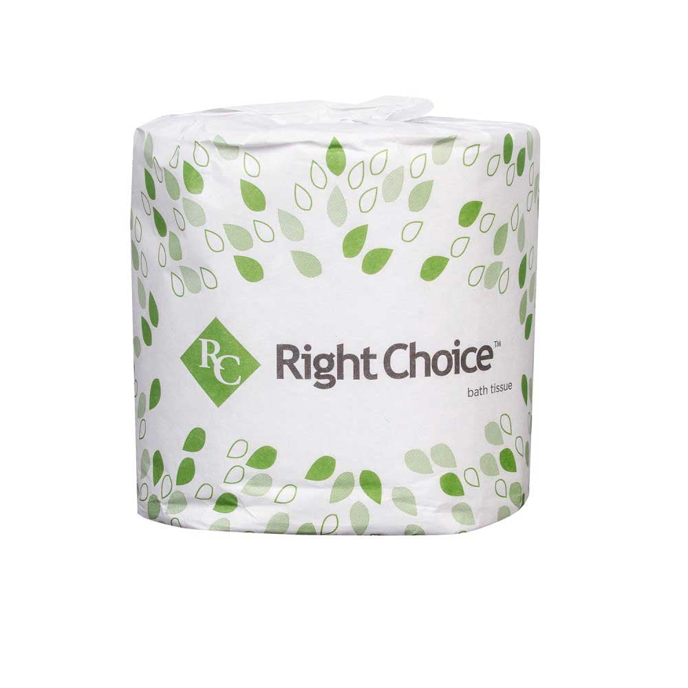 Right Choice White Paper 2-Ply Small Standard Bath Tissue, 4.1 x 3.1 inch -- 96 per case