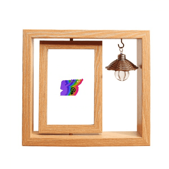 Right Differentiation Identity Rainbow Equality Wooden Rotating Picture Photo Frame 4x6